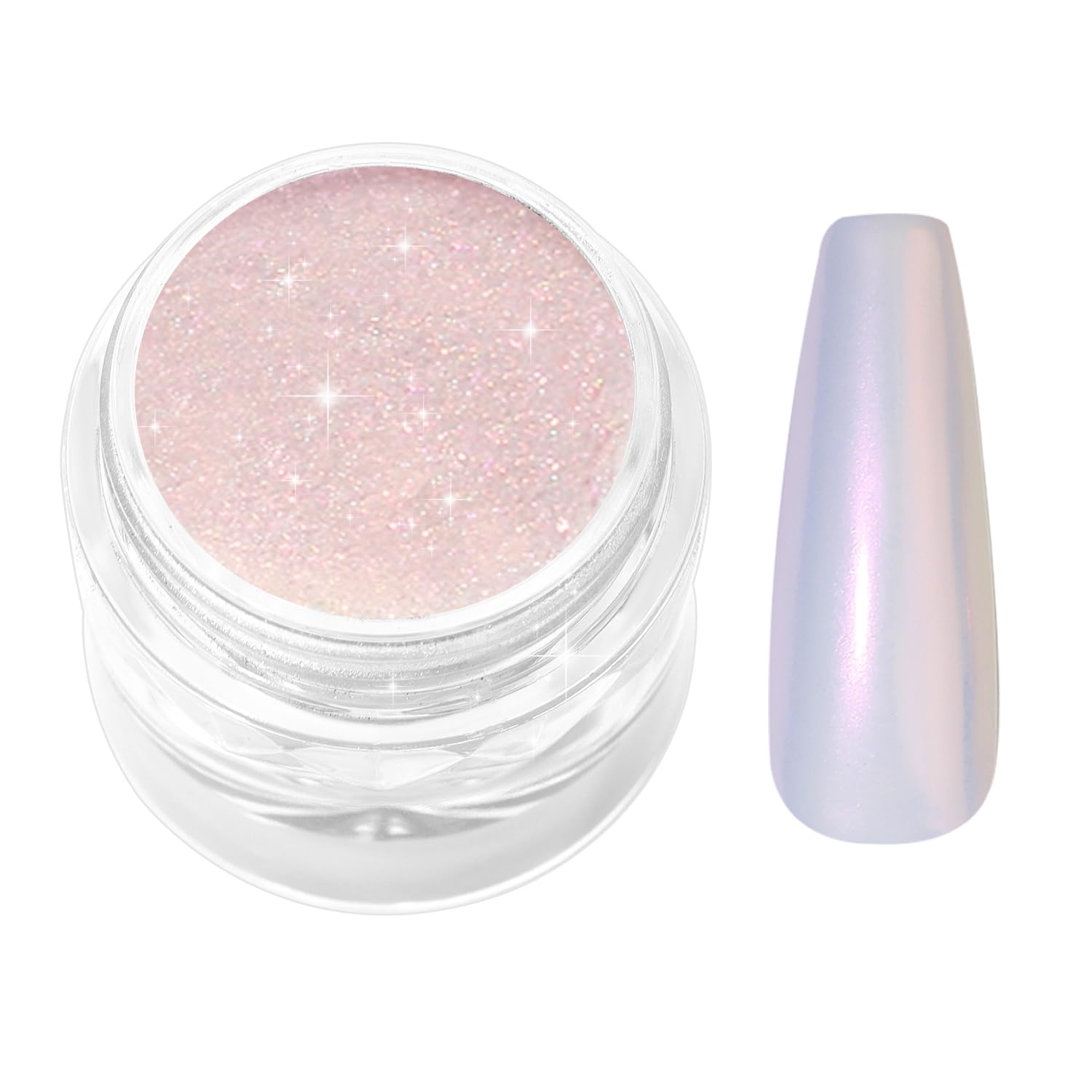 Upgrade Orange Chrome Nail Powde: 1Pcs Glazed Magic Mermaid White Chrome Nail powder,Aurora Metallic Effect Pearl Chrome Nail Powder Pigment for Design Home Nail Art Decoration DIY-BrightBean Baby