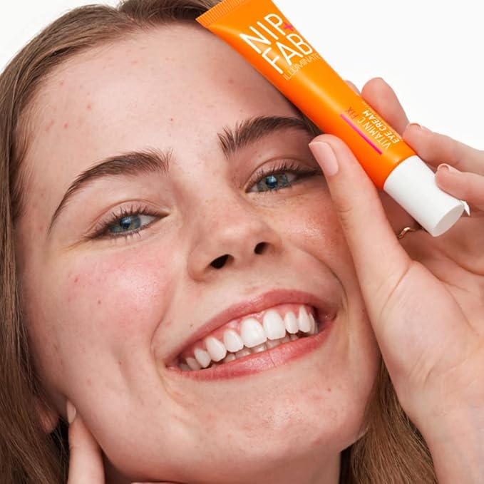 Nip+Fab Vitamin C Fix Eye Cream 10% 0.5 fl oz | with Peptides, Caffeine and Niacinamide for Smoother, Brighter Under Eye Skin | 3 Forms of Vitamin C-BrightBean Baby