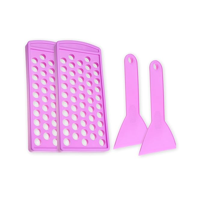 Lip Balm Filling Tray and Spatula (2 Sets) - Fast and Easy To Use - Just Pour & Spread - Instantly Fills 50 Lip Balm Containers (sold separately) - Make Your Own Natural Lip Balm Chapsticks at Home-BrightBean Baby
