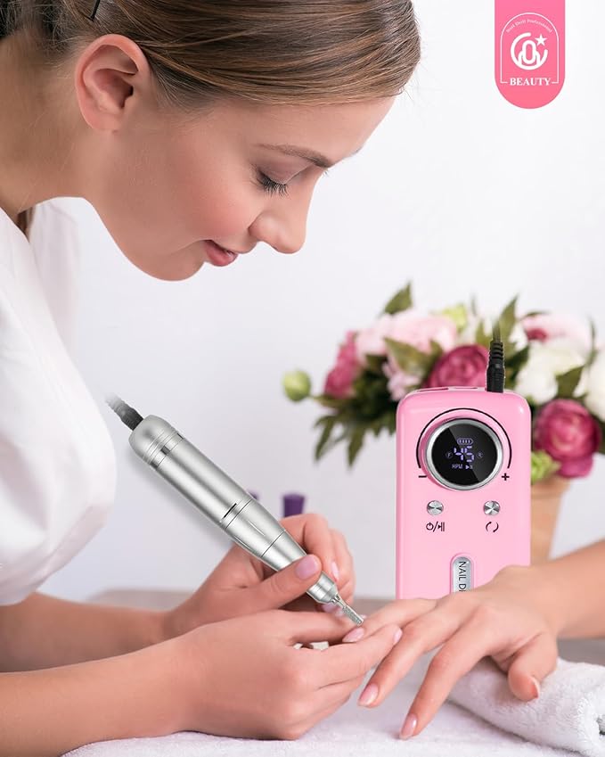 CozyZen Cordless Nail Drill Professional: 45000 RPM Rechargeable Electric Nail File Kit, Portable & Low Noise for Acrylic, Gel Nails, Manicure & Pedicure - Salon & Home Use-BrightBean Baby