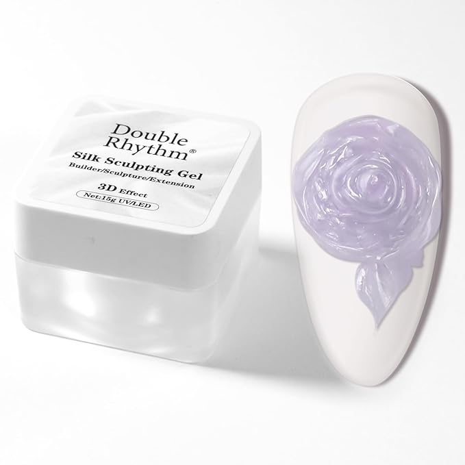 Double Rhythm 3D Nail Gel Pearl Solid Sculpting for Nail Art Non-Sticky Hard for Building Carving Molding Extension Soak Off UV/LED Nail Art Salon Home DIY 0.5 Oz (Purple-Silk 05)-BrightBean Baby