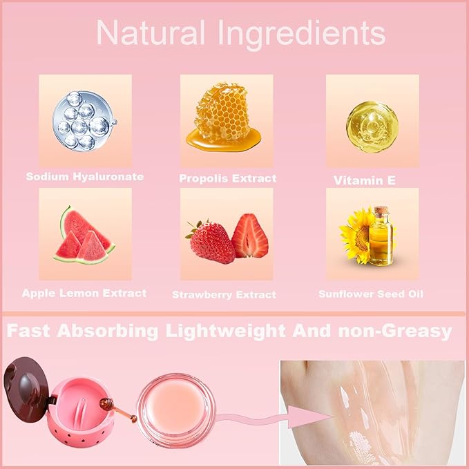 2 PCS Bee Lip Balm Honey Pot, Bee Lip Balm Sleeping Lip Mask Overnight with Sticks, Honey Pot Lip Balm Hydrating Exfoliating Prevention Dry and Crack Lip Scrubs-BrightBean Baby