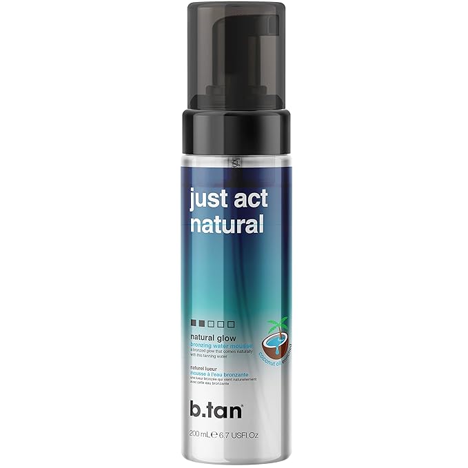 b.tan Clear Self Tanner Bronzing Water Foam | Just Act Natural - Best 1 Hour Express Sunless Tanning Mousse, Dark, Transfer-Free, Enriched With Coconut Water & Vitamin E, Face & Body, 6.7 Fl oz-BrightBean Baby