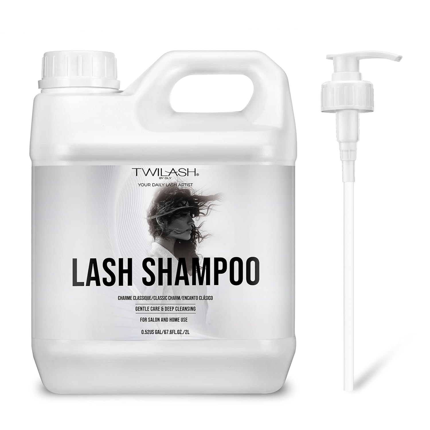 Lash Shampoo Bulk, Eyelash Cleanser for Extensions 2 Liters, Dispenser Pump, Non-irritating or Burning Eyelid Foaming Cleanser for Professional Salon and Home Use (Classic Charm-2L)-BrightBean Baby