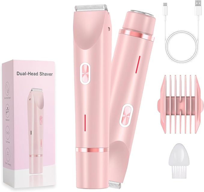 2025 New Electric Womens Shaver, 2-in-1 Women's Body Shaver, Bikini Electric Razor, Wet and Dry Use Body Trimmer for Home (Pink)-BrightBean Baby