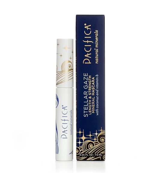 Pacifica Beauty Stellar Gaze Length and Strength Brown Mascara, Volumizing and Lengthening, Long Lasting, Mineral Mascara, Vitamin B, Silicone and Paraben Free, Vegan, Stardust, 0.25 oz (1 Count)-BrightBean Baby