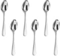 KEAWELL Premium Louise Demitasse Espresso Spoons, 18/10 Stainless Steel, 4.4-Inch Small Size, Dishwasher Safe (4.4 inches, 6)