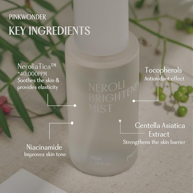 PINKWONDER Neroli Mist 2.36oz (70ml), Hydrating Facial Spray with Neroli & Jojoba Oil, Glowing and Radiant Skin, Antioxidant, Korean Skincare-BrightBean Baby