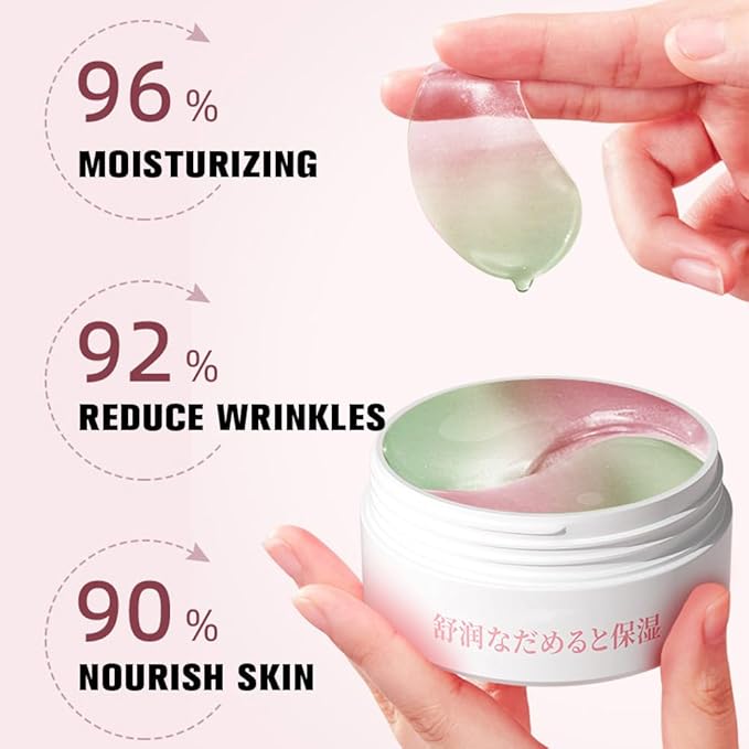 Under Eye Patches for Dark Circles, 30 Pairs Retinol Collagen Eye Gels Mask, Eye Patches for Dark Circles and Puffiness, Anti Aging Moisturizer For Women Gift, Crystal Cherry Blossom Color Eye Masks-BrightBean Baby