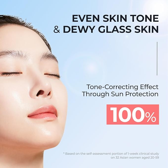 SPF 50 DOMINAS Tinted Sunscreen Moisturizer (1.7fl oz) - Tone Correction, Korean Skin Care, Broad-Spectrum UV Defense Sunblock, Water-in-Oil Formula for Lightweight, Panthenol, Sun Cream-BrightBean Baby