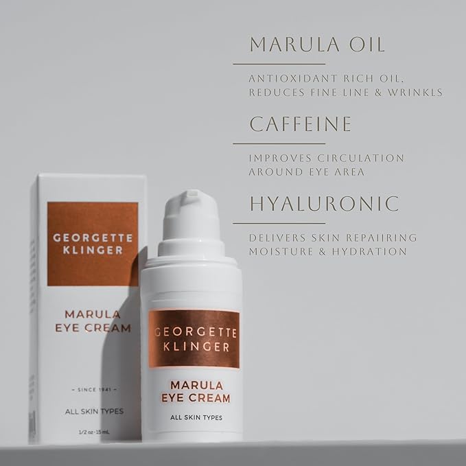 Georgette Klinger Marula Eye Cream - Anti-Aging, Caffeine-Infused Gentle Formula - Reduces Redness, Puffiness, and Dark Circles, while Hydrating and Brightening Skin - 1/2 oz-BrightBean Baby
