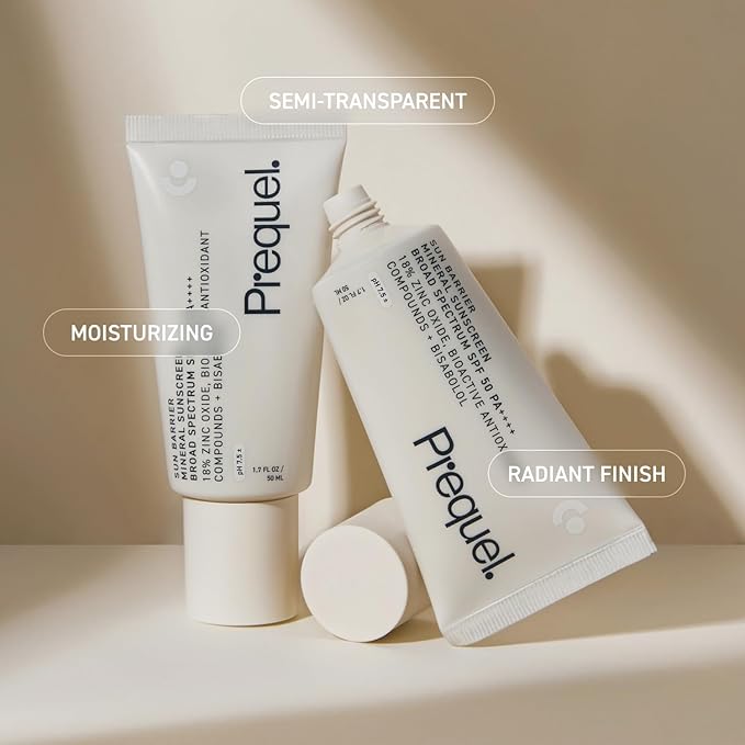 Skin Sun Barrier Mineral Sunscreen SPF 50. PA++++ Broad Spectrum Zinc Oxide Sunblock with Semi-Transparent Lightweight Texture. Moisturizing UV Defense for Face. Travel Size, 1.7oz-BrightBean Baby
