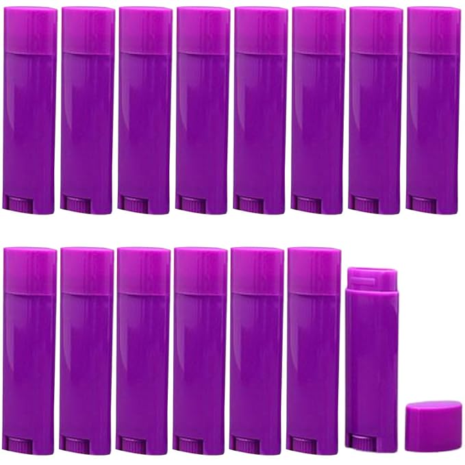 5ml 50Pcs Empty Oval Deodorant Lip balm Tubes Containers Twist-up Refillable Containers for Lipstick,Chapstick,Homemade Lip balm,DIY Deodorants(Purple)-BrightBean Baby