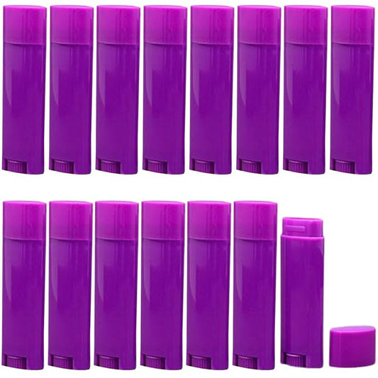 5ml 50Pcs Empty Oval Deodorant Lip balm Tubes Containers Twist-up Refillable Containers for Lipstick,Chapstick,Homemade Lip balm,DIY Deodorants(Purple)-BrightBean Baby