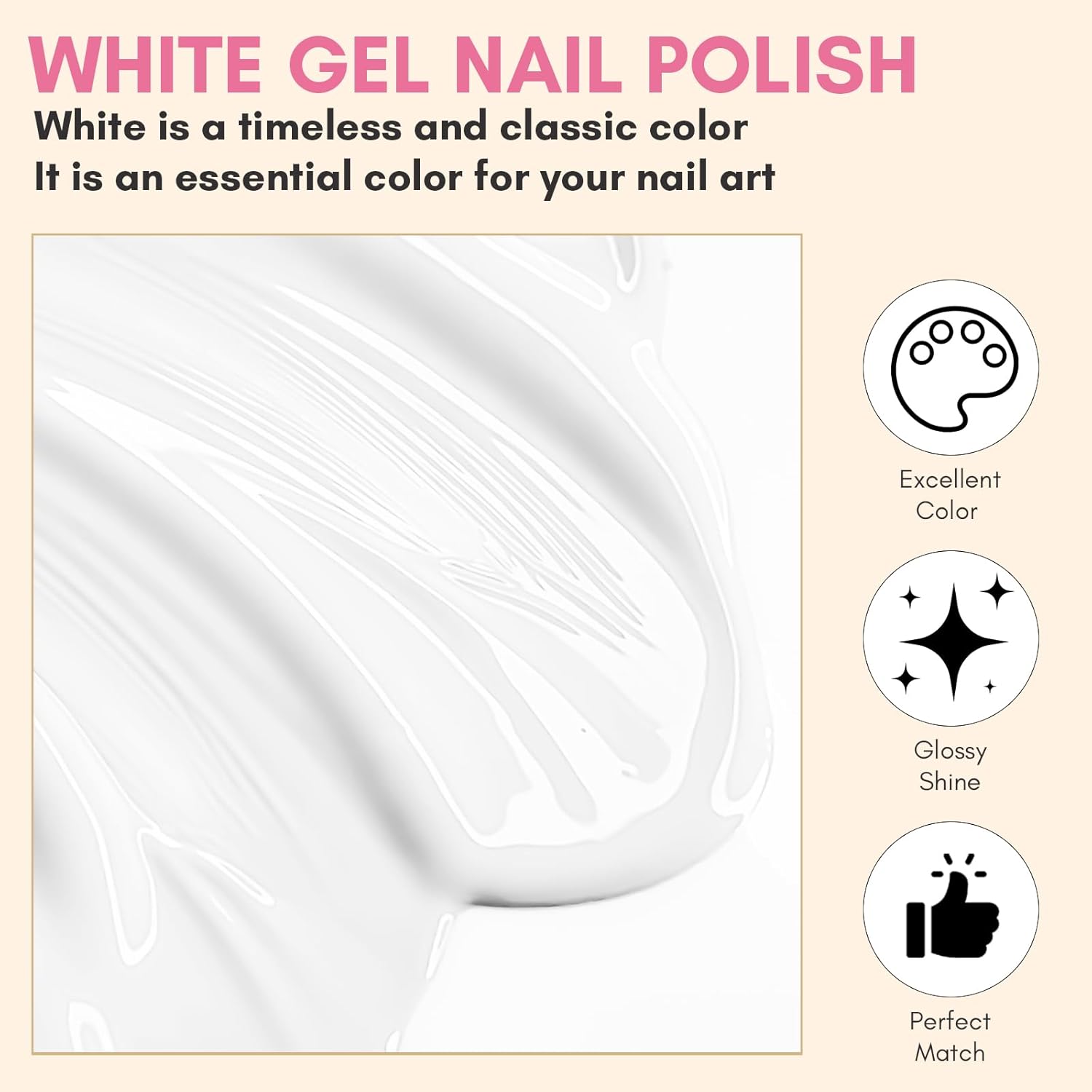 Makartt White Gel Nail Polish 15ml, Soak Off Blanc Gel for UV LED Light, DIY Nail Art, Manicure Designs, Salon & Home Use, Long Lasting and Easy Application-BrightBean Baby