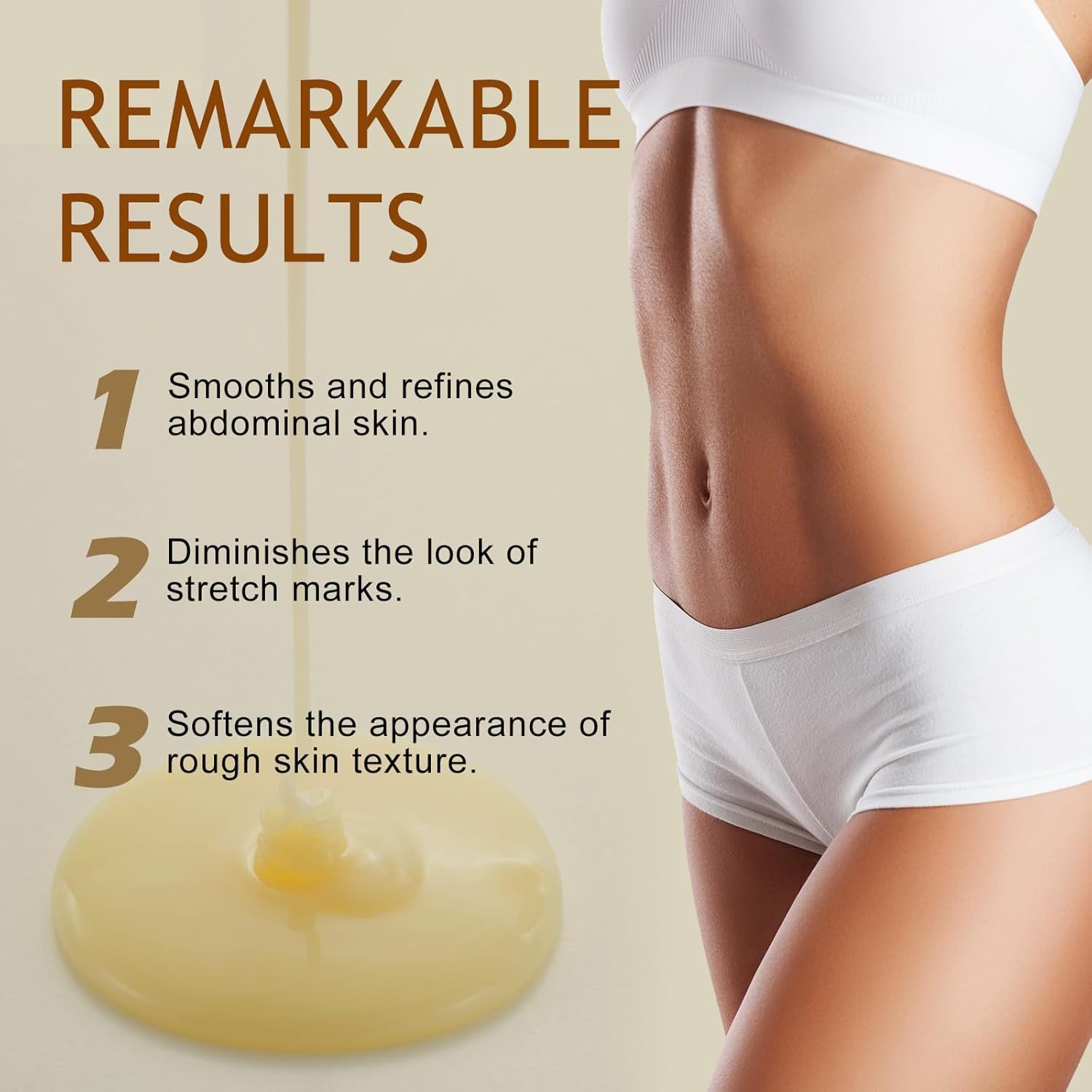 B Flat Belly Firming Cream - Stretch Mark Treatment - Clean and Gentle Belly Cream - Skin Tightening Cream for Cellulite for Stomach Mark & Thighs & Butt, Moisturizing Lifting Body Lotion-BrightBean Baby