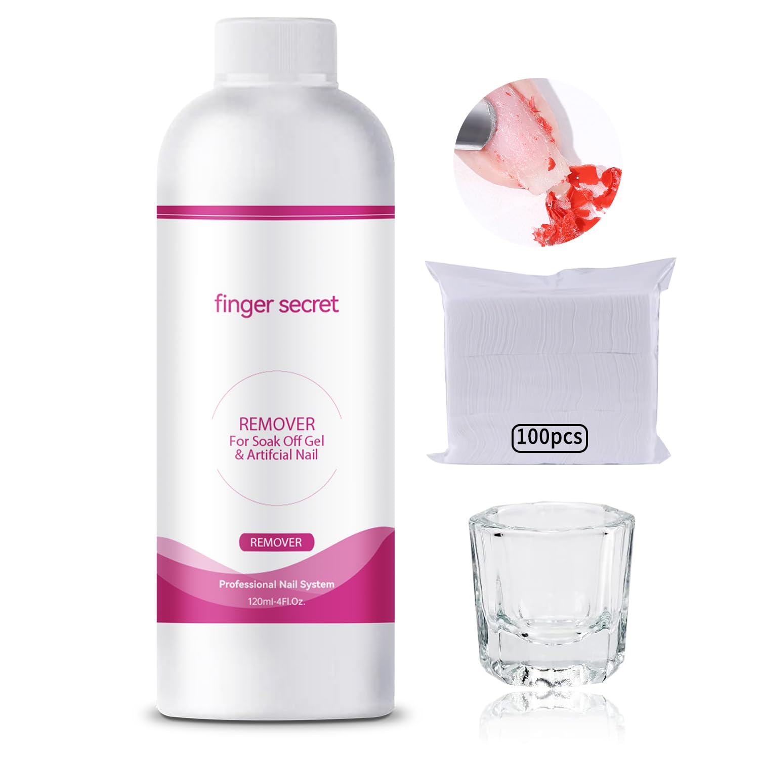 Nail Polish Remover 4Fl.Oz Nail Polish Remover Kit Professional Nail Glue Remover Quickly & Easily Remove Dip Powder Artificial Nails,Glitter Polish,Builder gel,poly gel acrylic powder.-BrightBean Baby