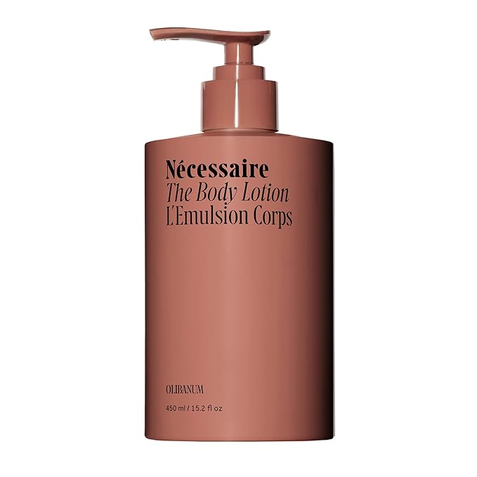 Nécessaire The Body Lotion with Pump. Olibanum. Multi-Peptide Firming to Moisturize + Strengthen. 2.5% Niacinamide, Vitamin C/E + Omega 6/9. Notes of Vanilla, Fig Leaf, & Cassis Buds. 450ml/15.2 fl oz-BrightBean Baby