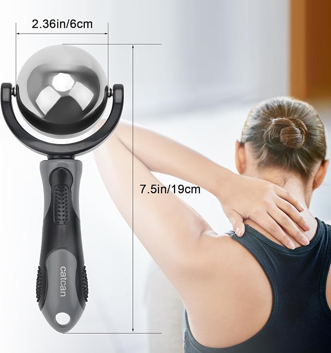 Cold Massage Roller Ball, Cold Therapy Relief, Portable Fitness Ice Roller Ball with Handle, Great Tool for Back/Neck Pain, Muscles Recovery and Inflammation-BrightBean Baby