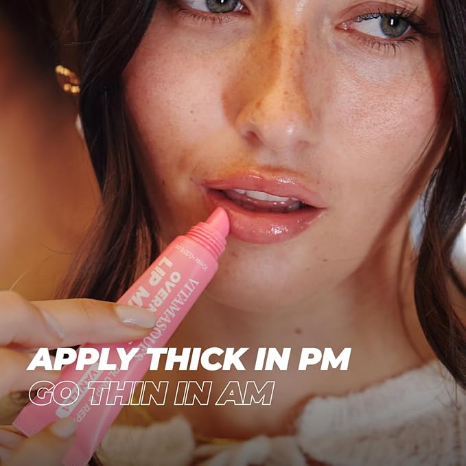 Vitamasques Overnight Lip Mask - Hydrating Vanilla Lip Balm Moisturizer with Vitamins & Natural Oil Hydrates, Nourishes & Plumps Lips Area - Korean Skin Care Lip Care Products (Pack of 3)-BrightBean Baby