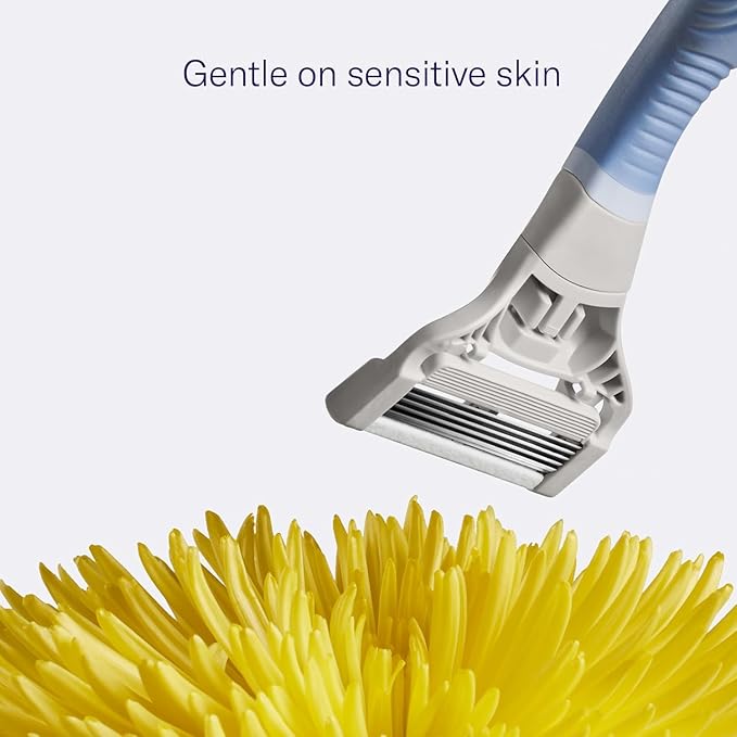 Flamingo Pubic Hair Razor for Women, Shaving Kit, 1 Pubic Razor Handle, 4 Five-Blade Refills, 1 Shower Holder, Starter Set, Full Kit-BrightBean Baby