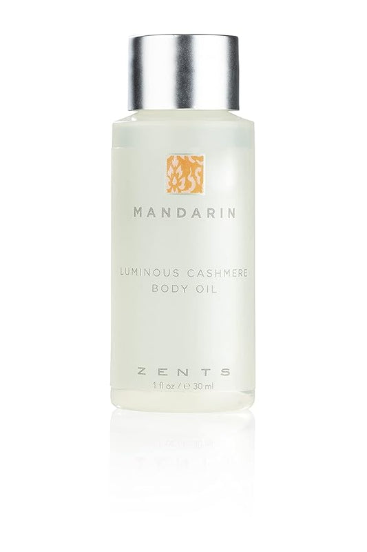 Zents Luminous Cashmere Body Oil (Travel Size - Mandarin Fragrance) | Moisturizing Body Oil with Vitamin E & Organic Coconut Oil | Softens & Smooths Skin | 1 fl oz | TSA Approved-BrightBean Baby