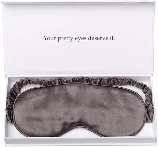 Silk Sleep Mask Light Blocking Luxury 100% Mulberry 19mm Silk Eye Mask Eye Cover Blindfold Ultra Soft Light & Comfy Anti Aging Skin Care with Travel Bag Gift Package-BrightBean Baby