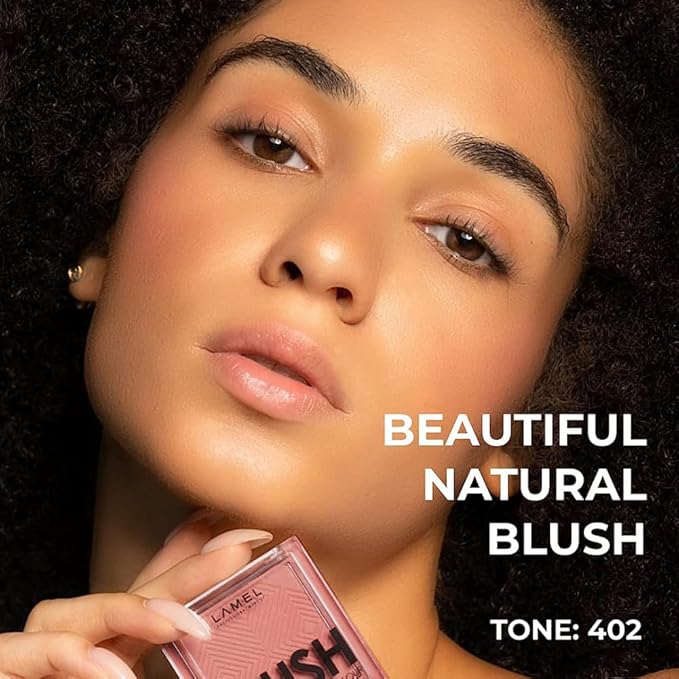Lamel Blush Cheek Rouge Color Mini - Blendable Natural Blush Powder - Enhances & Defines Shapes & Features - Shading & Contouring Powder Blush - 4 Universal Shades - № 402 (Rouge) - 3.8g / 0.13 oz-BrightBean Baby