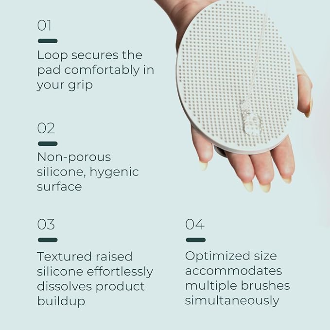 Cleansing Palm Pad | Ergonomic Handheld Brush Cleaner | Silicone Textured Scrub Pad for Deep Cleaning | Travel-Size, Beauty Tool-BrightBean Baby
