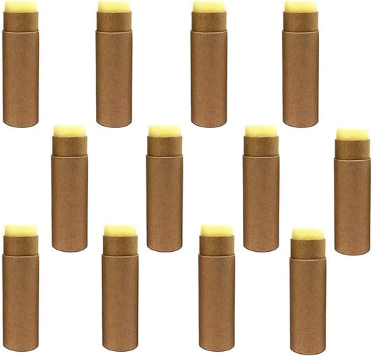 12 Pcs 0.3 Oz Paperboard Lip Balm Tubes 10ml Empty Cardboard Krafts Tubes Lipstick Tube Refillable Lip Gloss Container Solid Perfume Tubes Chapstick Container for DIY Cosmetic Samples Deodorant(Brown)-BrightBean Baby