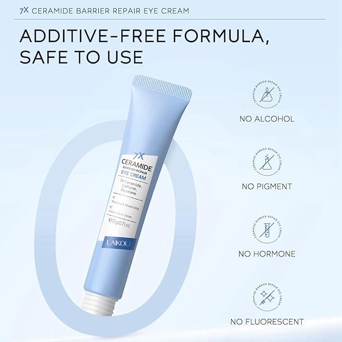 Ceramide Under Eye Cream, Hydrating Eye Cream, Eye Wrinkle Cream With Massage Head, Eye Cream Anti Aging, Dark Circle Eye Cream For Women & Men, eye moisturizer For All Skin Type-BrightBean Baby