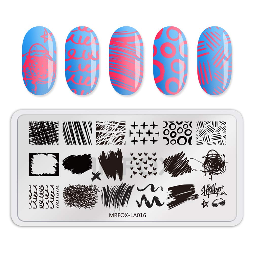 Mr. Fox Nail Print Board Set Graffiti Star Marble Pattern Bark Pattern Lace Abstract Pattern Art DIY hot Stamping Template-BrightBean Baby