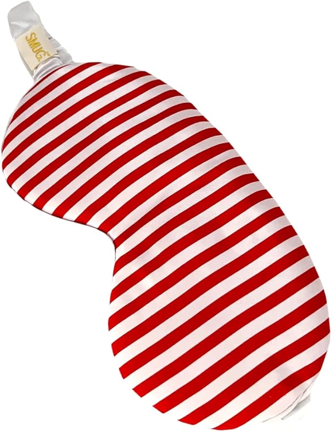 SMUG Satin Sleep Mask & Eye Mask | Travel Sleep Masks for Women & Men | Soft Sleeping Eye Mask to Nourish Skin & Reduce Dark Circles | Eye Sleep Mask Shades to Block Out Light | Candy Cane-BrightBean Baby