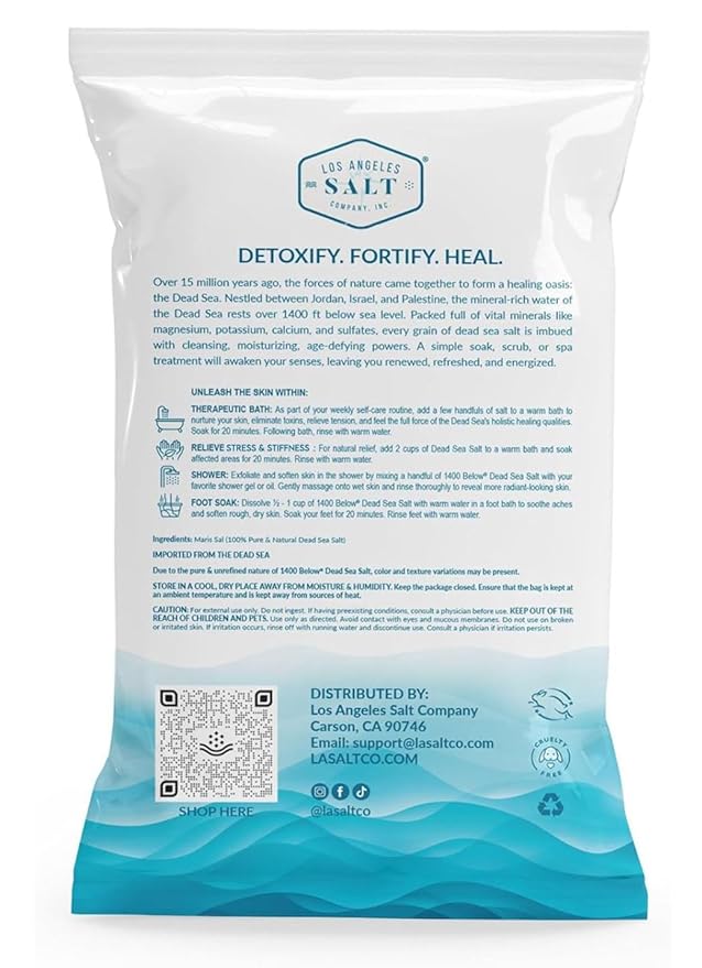 LA Salt Co.'s 100% Pure and Natural Dead Sea Salt Bulk 55 lb bag, Fine Grain-BrightBean Baby