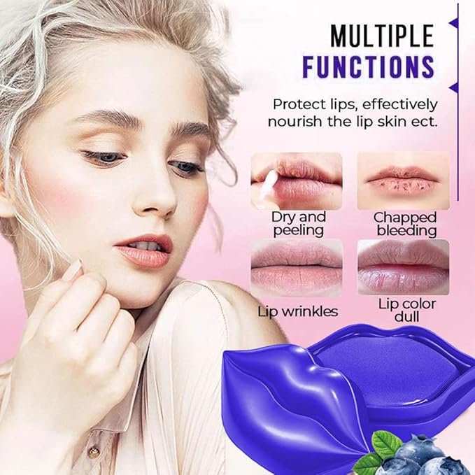 20Pcs Moisturizing Lip Mask, Lip Sleep Mask Reduces Lip Lines and Restores Moisture, Lip Mask Effectively Nourishes the Lip Skin, Gel Treatment Lip Masks Plumping Lips Mask Lip Care Products (Purple)-BrightBean Baby