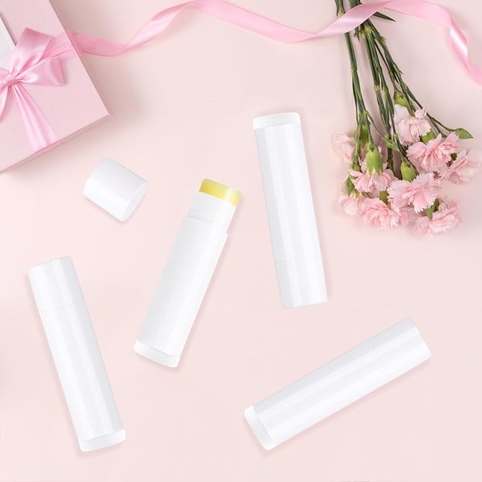 100 Pcs 5.5ml Bulk Empty Lip Balm Tubes Refillable Plastic Lip Gloss Container Travel Lipstick Tubes Chapstick Tubes Holder For DIY Homemade Lip Balm (white)-BrightBean Baby