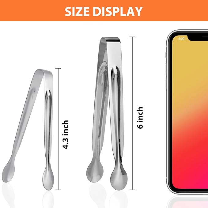 Small Serving Tongs,Ice Tongs,Sugar Tongs,Kitchen Tiny Tongs for Appetizers,18 PCS(4.3 Inch)