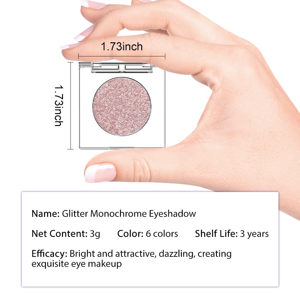 Pink Rose Gold Monochrome Shimmer Eyeshadow Palette Makeup,Long Lasting Naturing-Looking Lightweight Glitter Single Eyeshadow,Neutral Powde Eye Shadow for Older Women-BrightBean Baby