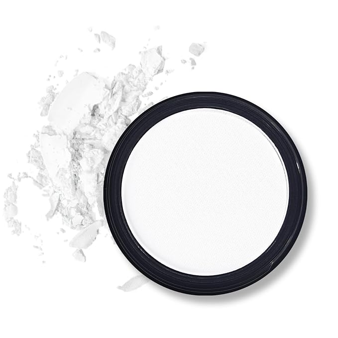 Erinde White Matte Eyeshadow Palette, Single White Pressed Powder Eye Shadow, Ultra-Blendable, Pigmented Color, Long Lasting, Halloween Blood Makeup Base, Cruelty-Free & Vegan