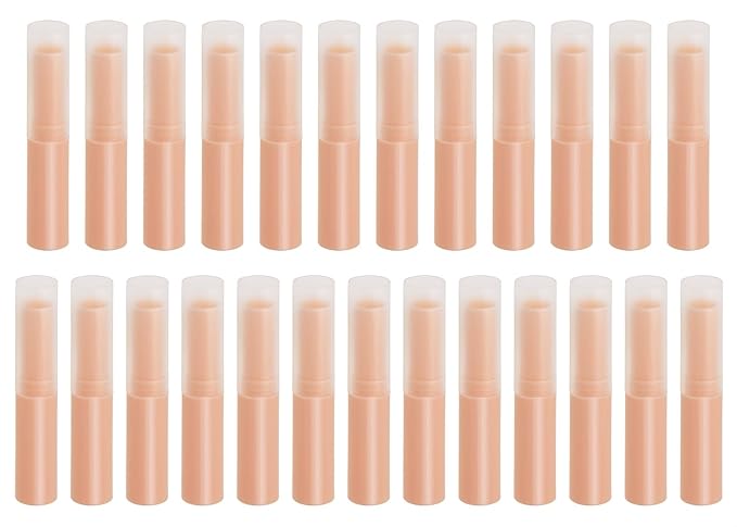 0.14oz Empty Flavored Lip Balm Container Tubes Plastic Homemade Moisturizing Lip Stick with Caps Bulk Fit for Women Adult DIY Making Supplies, 25 Count (Pink)-BrightBean Baby