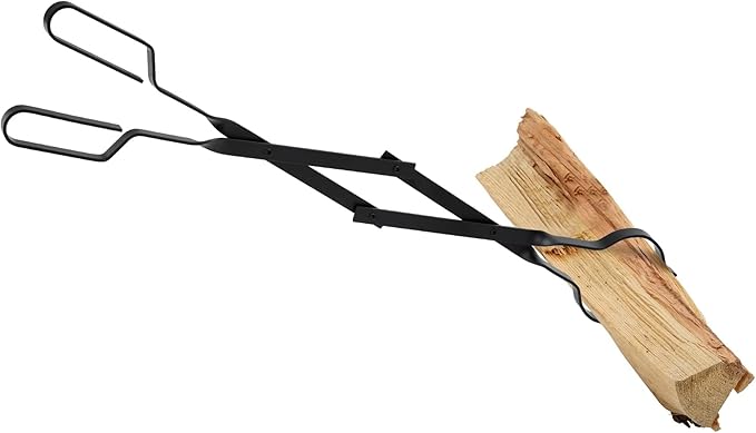 Stanbroil Outdoor Campfire Fireplace Tongs, 26" Long, Log Grabber, Black