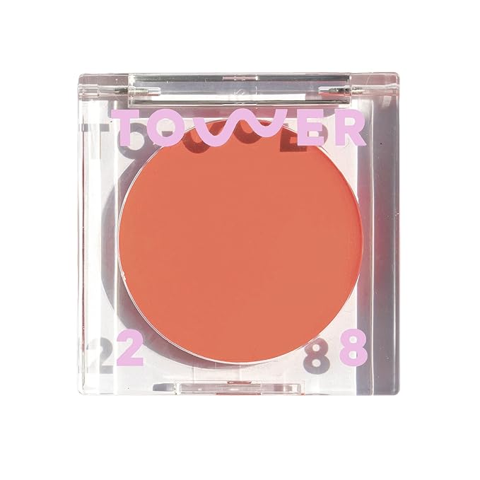 Tower 28 Beauty BeachPlease Cream Blush for Cheeks and Lips - Multi-Purpose Lip and Cheek Tint in Sun-Kissed Peach Blush - for Sensitive Skin – Color RUSH HOUR, Luminous Finish-BrightBean Baby