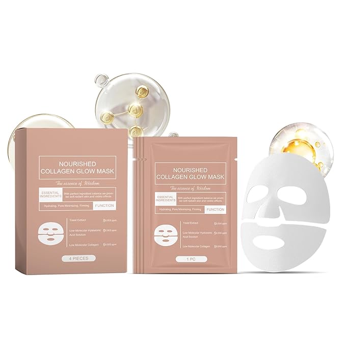 Retinol Collagen Face Mask – Korean Tightening Hydrogel Overnight Mask, Deep Moisturizing & Elasticity Boost, Long-Lasting Hydration & Brightening Skin (Collagen Face Mask)-BrightBean Baby
