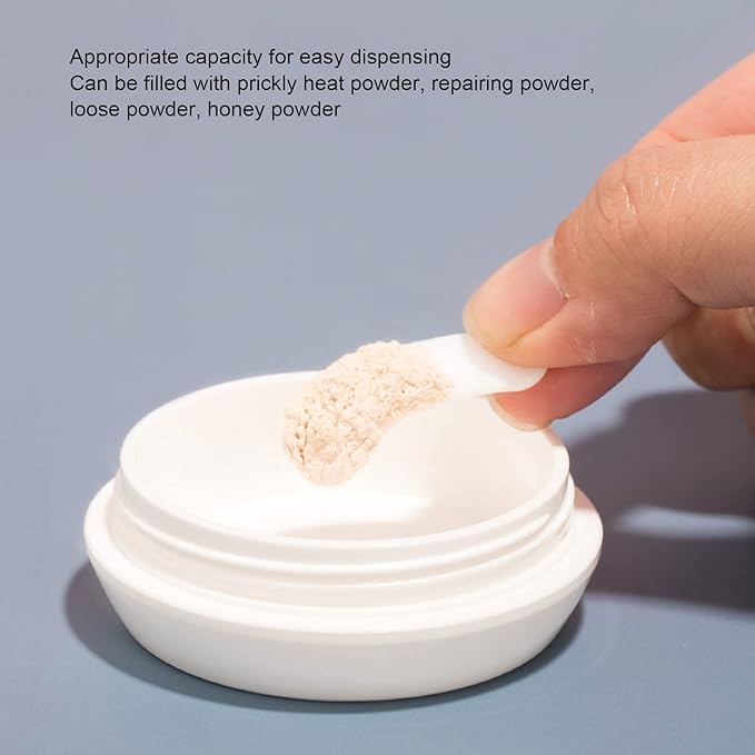 Dioche Loose Powder Container with Puff Sifter Lids, Plastic Refillable Empty Loose Powder Puff Case Face Powder Blusher Makeup Cosmetic Jars Containers for Travel Daily Use-BrightBean Baby