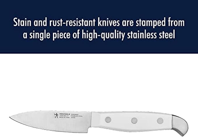 HENCKELS Statement Razor-Sharp 15-Piece White Handle Knife Set with Block, German Engineered Knife Informed by over 100 Years of Mastery