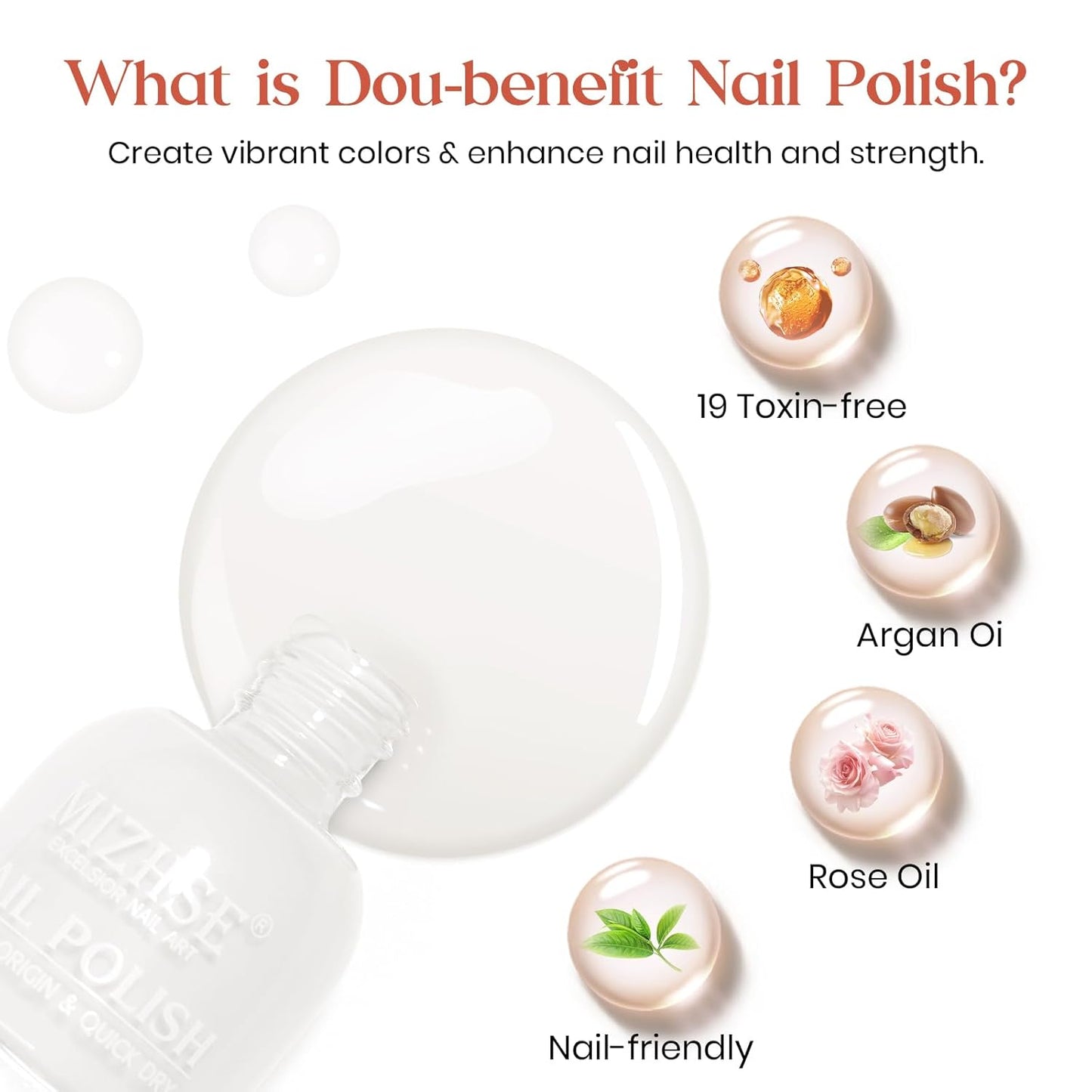 MIZHSE White Nail Polish Matte, 15ML Large Capacity Quick Dry Nail Lacquer for Nail Art Varnish, Mist Effect Matte Finish Velvet Nail Polish for Women Girl Nail Art DIY Home. 0.53 fl oz-BrightBean Baby