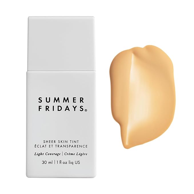 Summer Fridays Sheer Skin Tint - Skin Tint with Hyaluronic Acid - Helps Diminish Uneven Skin Tone - Sheer to Light Coverage - Shade 3 - Light with Golden Undertones (1 Fl Oz)-BrightBean Baby