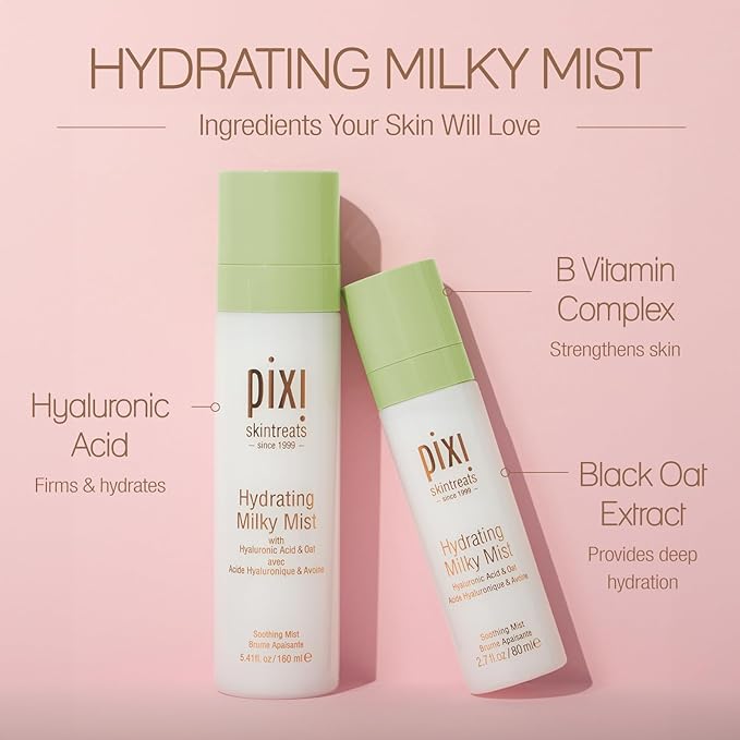 Pixi Beauty Milky Mist 2.70 Fl Oz | Hydrating Moisturizer for Dry Skin | Infused with Hyaluronic Acid-BrightBean Baby