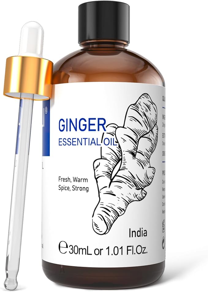 HIQILI 1 Fl Oz Ginger Oil, 100% Pure Natural Ginger Essential Oil for Hair, Massage, Skin - 30ml-BrightBean Baby