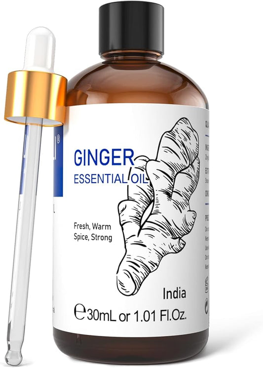 HIQILI 1 Fl Oz Ginger Oil, 100% Pure Natural Ginger Essential Oil for Hair, Massage, Skin - 30ml-BrightBean Baby